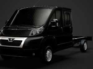 peugeot boxer manager chassis truck crew cab 4035xl wb 2014 3D Model