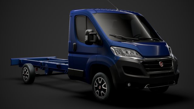 fiat ducato chassis truck single cab 4035xl wb 2019 Model 3D .c4d .max .obj .3ds .fbx .stl .blend 