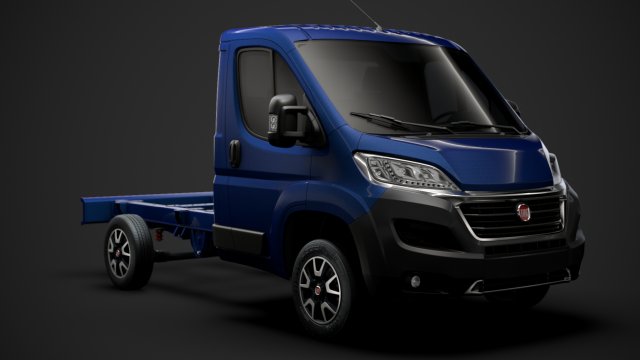 fiat ducato chassis truck single cab 3000wb 2019 Model 3D .c4d .max .obj .3ds .fbx .stl .blend 