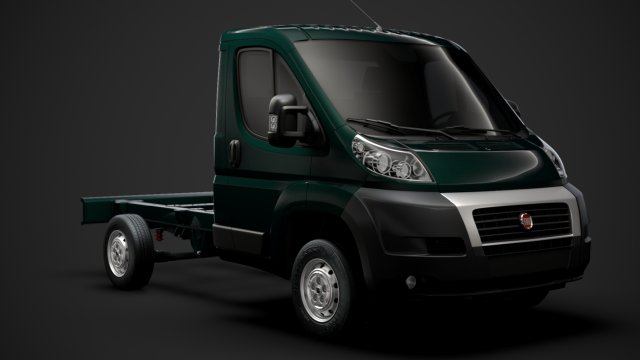 fiat ducato chassis truck single cab 3000wb 2014 Model 3D .c4d .max .obj .3ds .fbx .stl .blend 