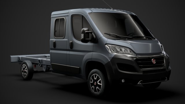 fiat ducato chassis truck crew cab 4035xl wb 2019 3D Model .c4d .max .obj .3ds .fbx .stl .blend 