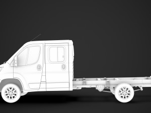fiat ducato chassis truck crew cab 4035xl wb 2019 3D Model
