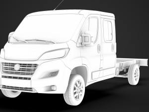 fiat ducato chassis truck crew cab 4035xl wb 2019 3D Model