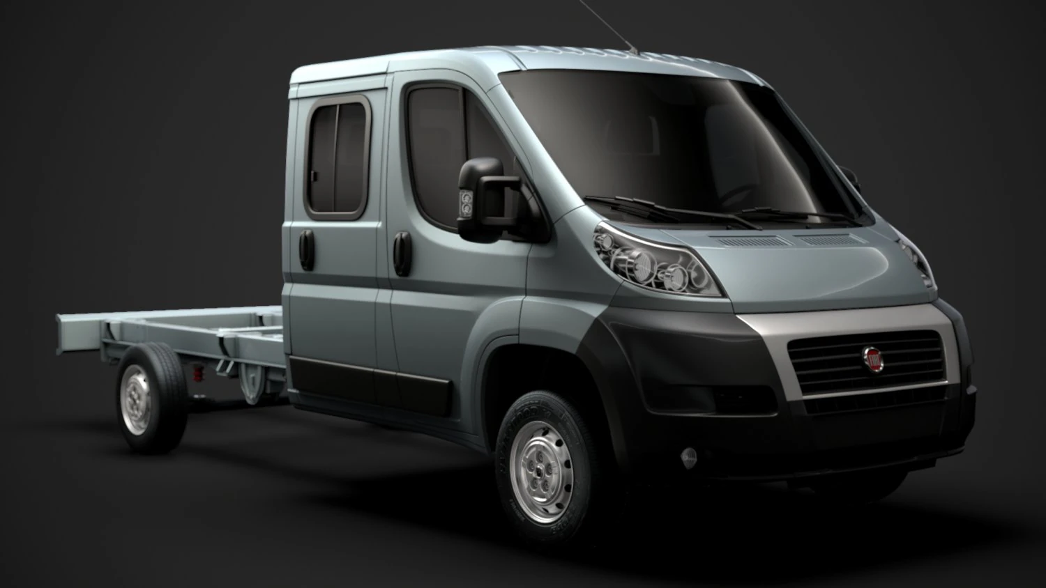 fiat ducato chassis truck crew cab 4035xl wb 2014 3D Model .c4d .max .obj .3ds .fbx .stl .blend