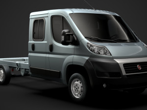 fiat ducato chassis truck crew cab 4035xl wb 2014 3D Model