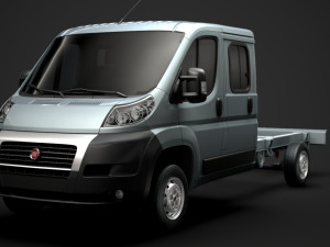 fiat ducato chassis truck crew cab 4035xl wb 2014 3D Model