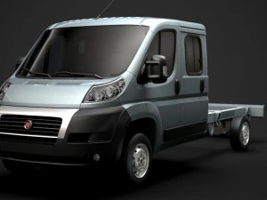 fiat ducato chassis truck crew cab 4035xl wb 2014 3D Model