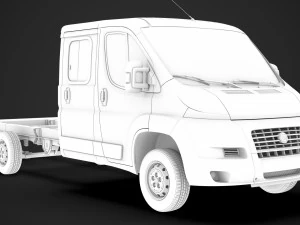 fiat ducato chassis truck crew cab 4035xl wb 2014 3D Model