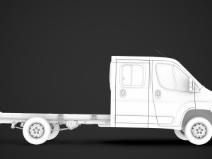 fiat ducato chassis truck crew cab 4035xl wb 2014 3D Model