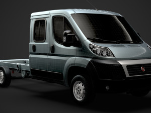 fiat ducato chassis truck crew cab 4035xl wb 2014 3D Model