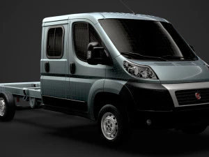 fiat ducato chassis truck crew cab 4035xl wb 2014 3D Model
