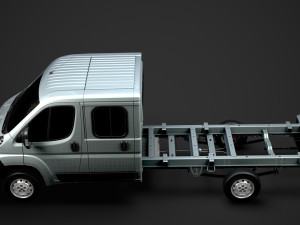 fiat ducato chassis truck crew cab 4035xl wb 2014 3D Model