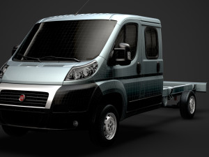 fiat ducato chassis truck crew cab 4035xl wb 2014 3D Model