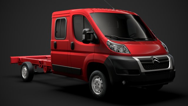 citroen jumper relay chassis truck crew cab 4035xl wb 2014 Modèle 3D .c4d .max .obj .3ds .fbx .stl .blend 