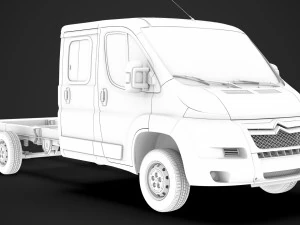 citroen jumper relay chassis truck crew cab 4035xl wb 2014 3D Model