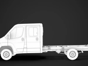 citroen jumper relay chassis truck crew cab 4035xl wb 2014 3D Model