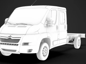 citroen jumper relay chassis truck crew cab 4035xl wb 2014 3D Model