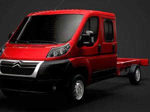 citroen jumper relay chassis truck crew cab 4035xl wb 2014 3D Model