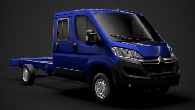 citroen jumper relay chassis truck crew cab 4035xl wb 2019 3D 模型 .c4d .max .obj .3ds .fbx .stl .blend 