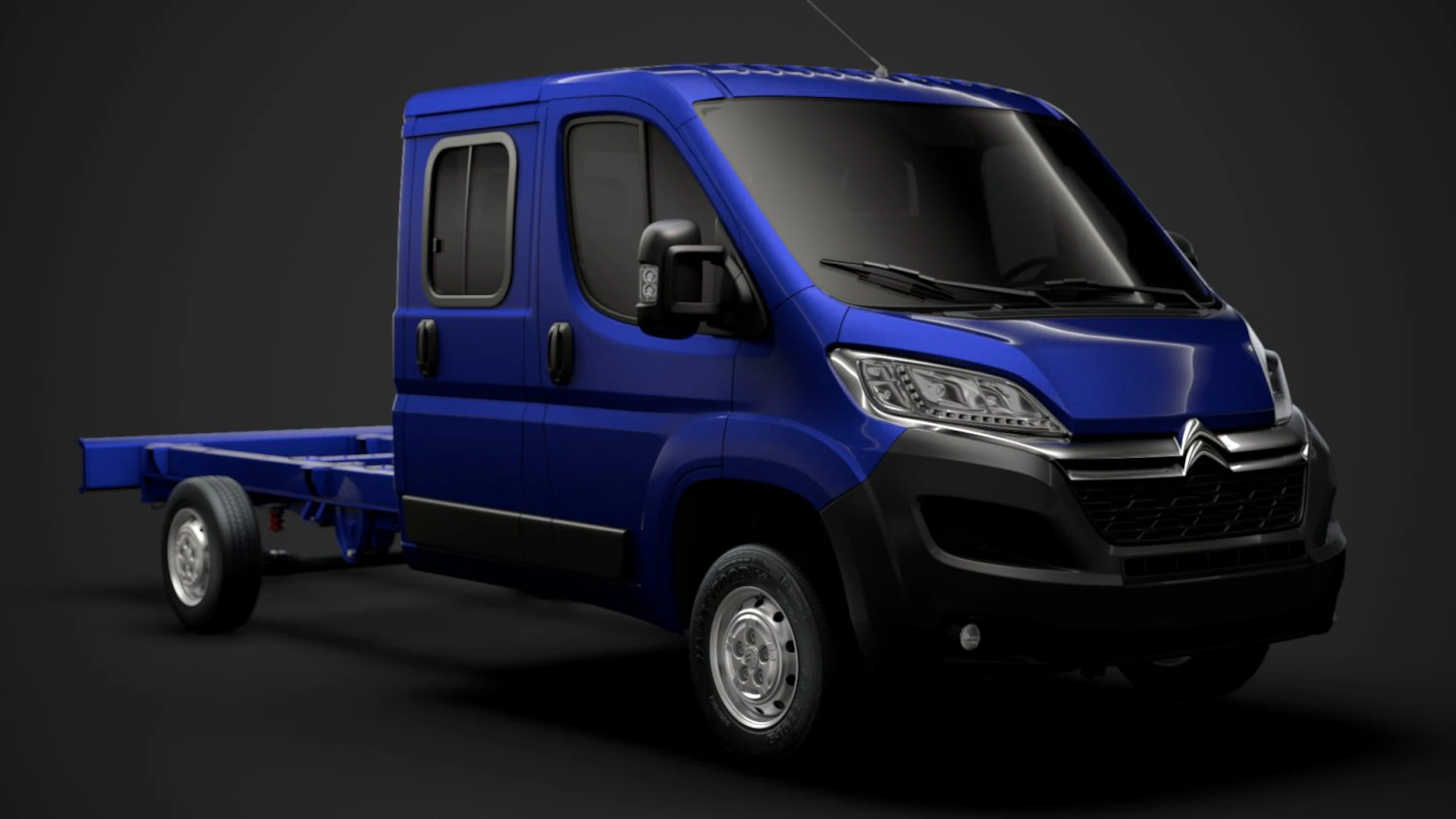 citroen jumper rel&egrave; telaio camion doppia cabina 4035xl wb 2019 Modello 3D .c4d .max .obj .3ds .fbx .stl .blend 