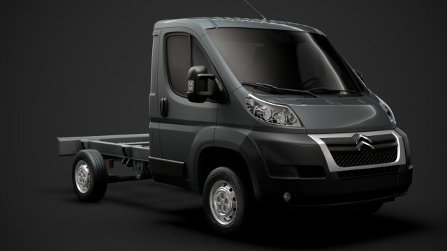citroen jumper relay chassis truck single cab 3000wb 2014 3D Model .c4d .max .obj .3ds .fbx .stl .blend 