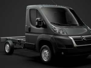 citroen jumper relay chassis truck single cab 3000wb 2014 3D Model