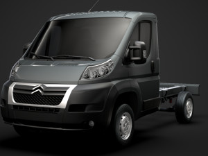 citroen jumper relay chassis truck single cab 3000wb 2014 3D Model