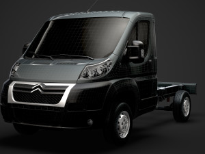 citroen jumper relay chassis truck single cab 3000wb 2014 3D Model
