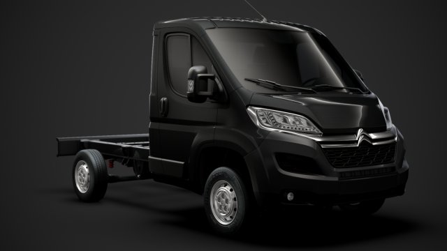 citroen jumper relay chassis truck single cab 3000wb 2019 Model 3D .c4d .max .obj .3ds .fbx .stl .blend 