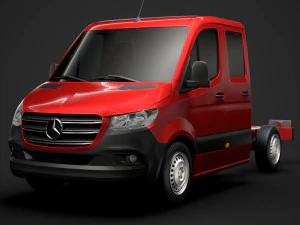 mercedes sprinter chassis crew cab l1 fwd 2019 3D Model