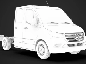 mercedes sprinter chassis crew cab l1 fwd 2019 3D Model