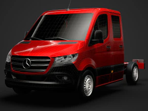 mercedes sprinter chassis crew cab l1 fwd 2019 3D Model