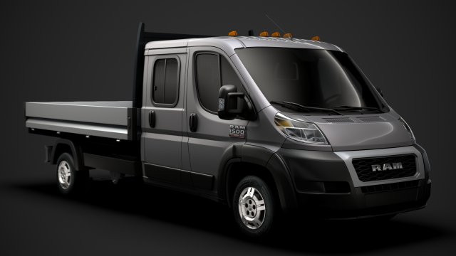 ram promaster cargo crew cab truck 2020 3D Model .c4d .max .obj .3ds .fbx .stl .blend 