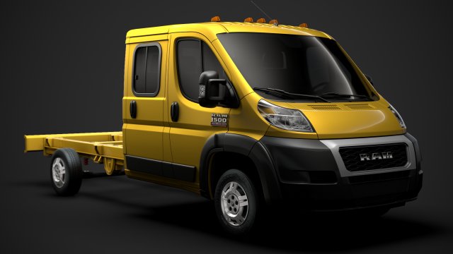 ram promaster truck crew cab 4035xl wb 2020 3D Model .c4d .max .obj .3ds .fbx .stl .blend 