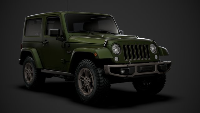 jeep wrangler 75th anniversary jk 2018 3D Модель .c4d .max .obj .3ds .fbx .stl .blend 