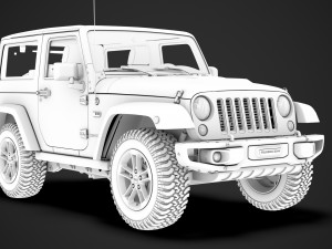 jeep wrangler 75th anniversary jk 2018 3D Модель