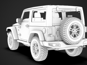 jeep wrangler 75th anniversary jk 2018 3D Модель