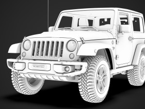 jeep wrangler 75th anniversary jk 2018 3D Модель
