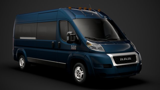 ram promaster window van 3500 hr 159wb 2020 Model 3D .c4d .max .obj .3ds .fbx .stl .blend 