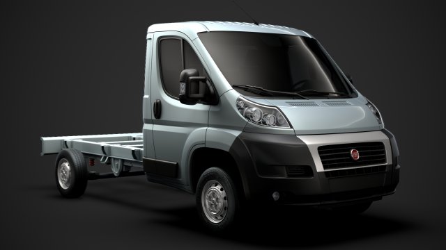 fiat ducato chassis truck single cab 3450wb 2014 3Dモデル .c4d .max .obj .3ds .fbx .stl .blend 