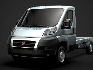 fiat ducato chassis truck single cab 3450wb 2014 3Dモデル