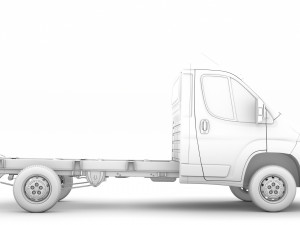 fiat ducato chassis truck single cab 3450wb 2014 3Dモデル