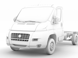 fiat ducato chassis truck single cab 3450wb 2014 3Dモデル