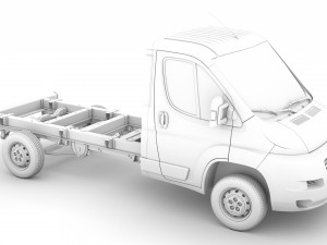 fiat ducato chassis truck single cab 3450wb 2014 3Dモデル