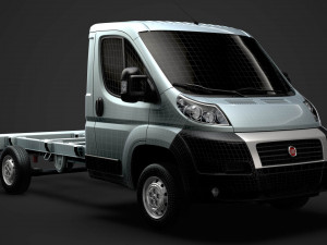 fiat ducato chassis truck single cab 3450wb 2014 3Dモデル