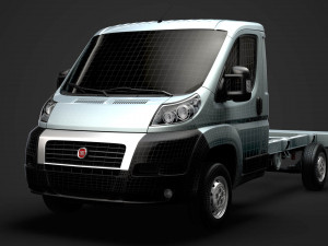 fiat ducato chassis truck single cab 3450wb 2014 3Dモデル