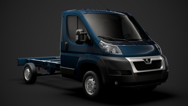 peugeot boxer chassis truck single cab 3450wb 2014 3D मॉडल .c4d .max .obj .3ds .fbx .stl .blend 