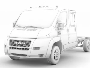ram promaster chassis truck crew cab 4035 wb 2020 3D Model
