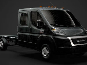 ram promaster chassis truck crew cab 4035 wb 2020 3D Model