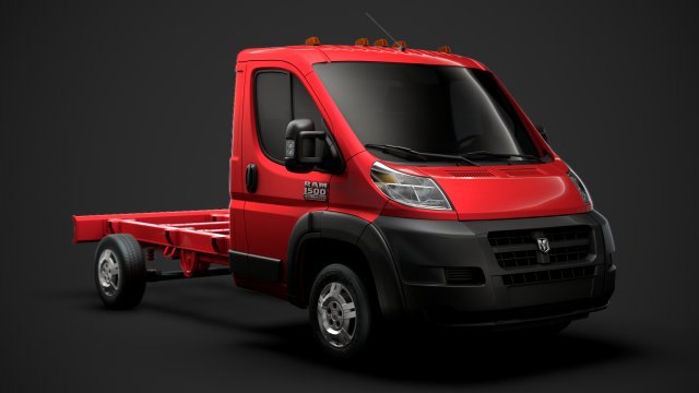 ram promaster chassis truck single cab 3450 wb 2019 3D Model .c4d .max .obj .3ds .fbx .stl .blend 